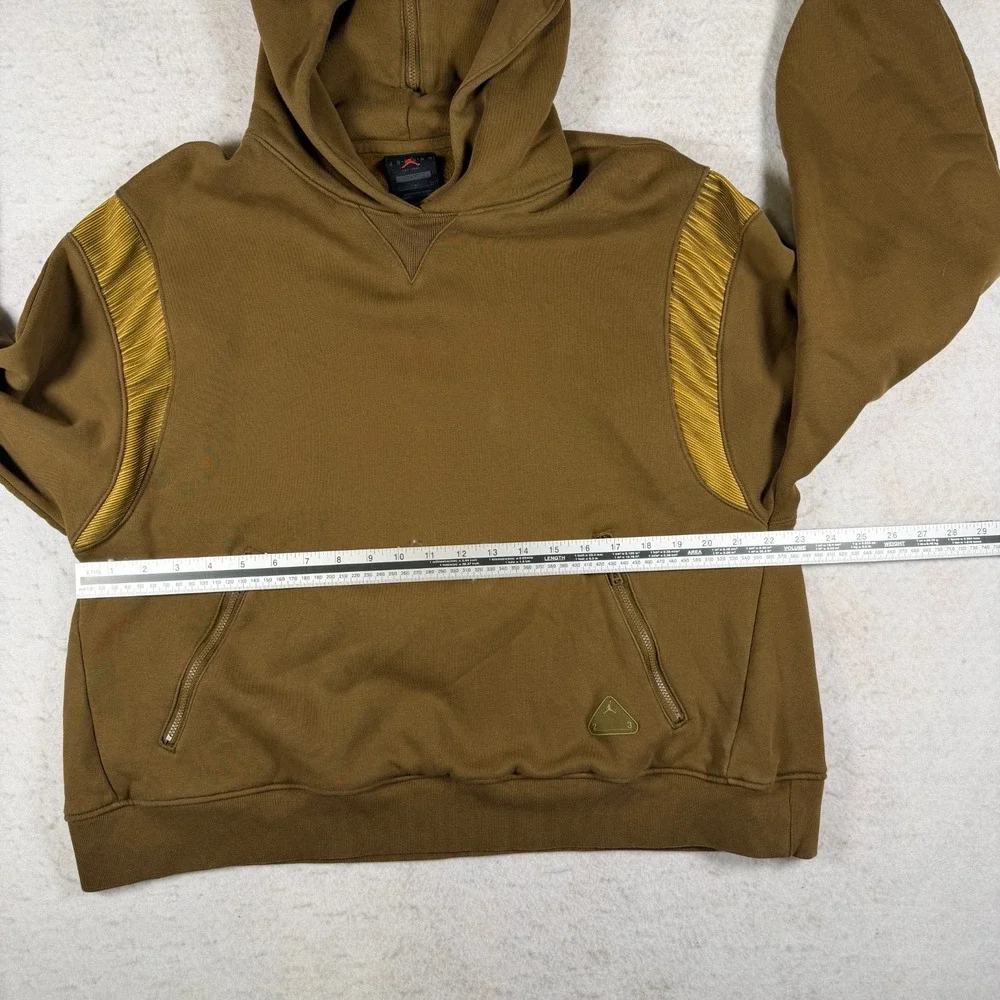 Jordan 23 Engineered Hoodie Mens Large L Brown Yellow Zip-Hood Fleece Sweatshirt